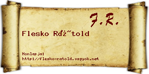 Flesko Rátold névjegykártya